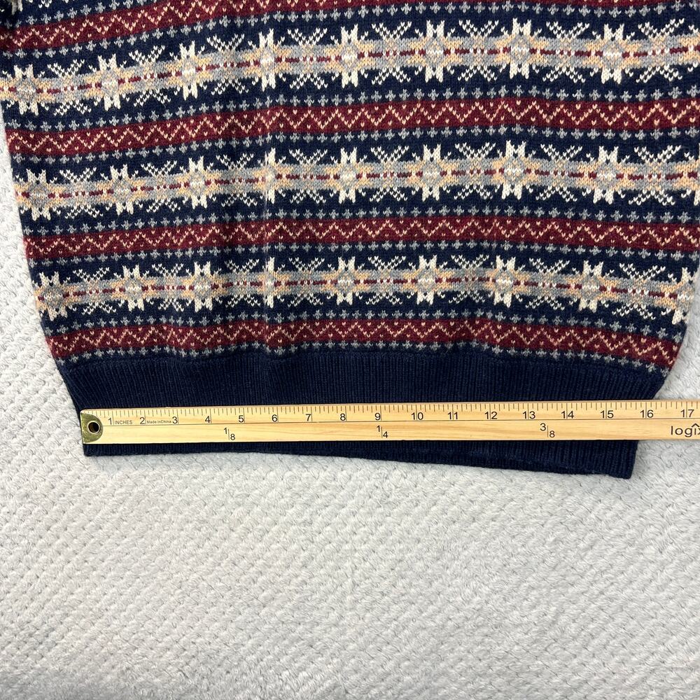 J Crew Mens Knit Crewneck Sweater Fair Isle Lambswool Blend Med Weight Sz Medium - Picture 7 of 14